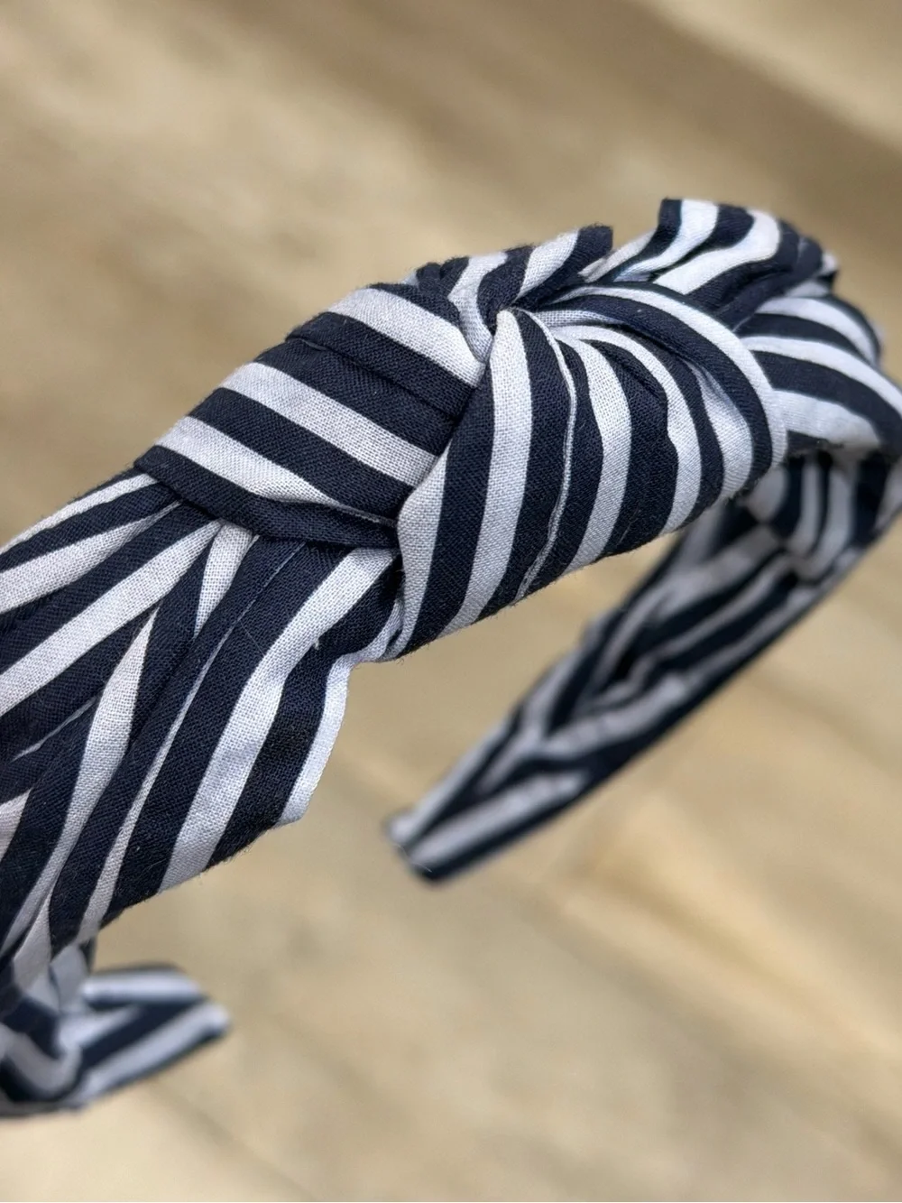 J.CREW Navy and Blue Striped Knotted Headband One Size NEW!